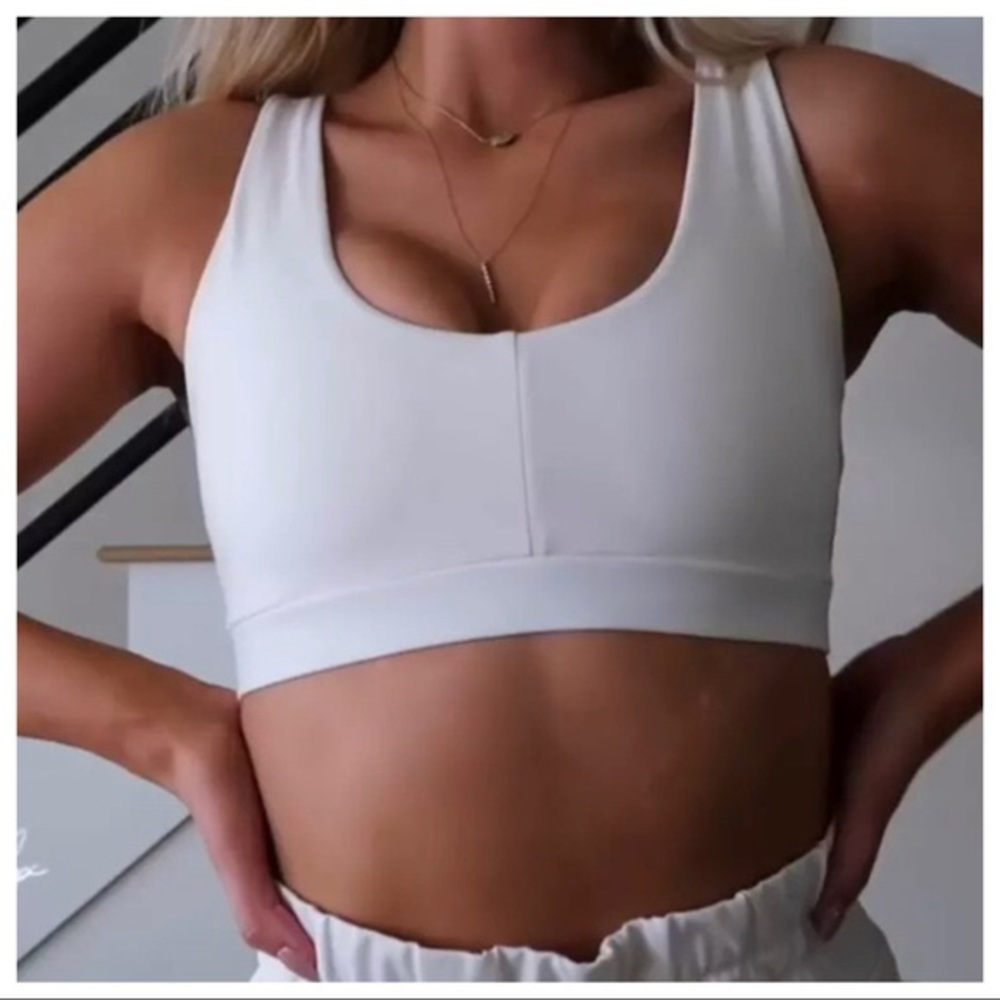 Whitney x Gymshark V2 sports bra in white